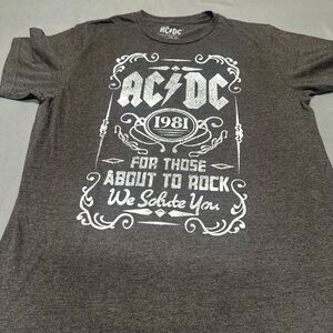 AC/DC Charcoal Tee with White Design